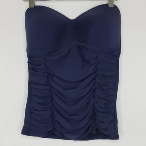DKNY Shirred Front Bandeau Tankini Top